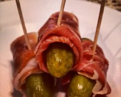 Prosciutto Wrapped Pickles - "Turtles in a Blanket"
